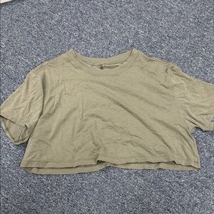 Lululemon Crop Green Tee Pima Cotton Size 4